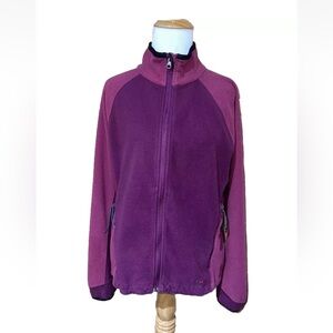 LL BEAN Women’s Purple Lightweight Fleece Coat Size Large Full Zip